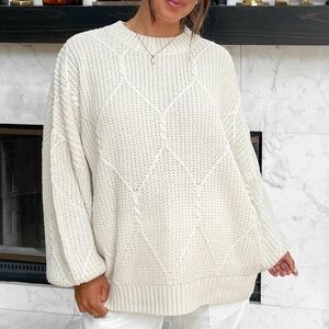 grey bandit oversized cream sweater